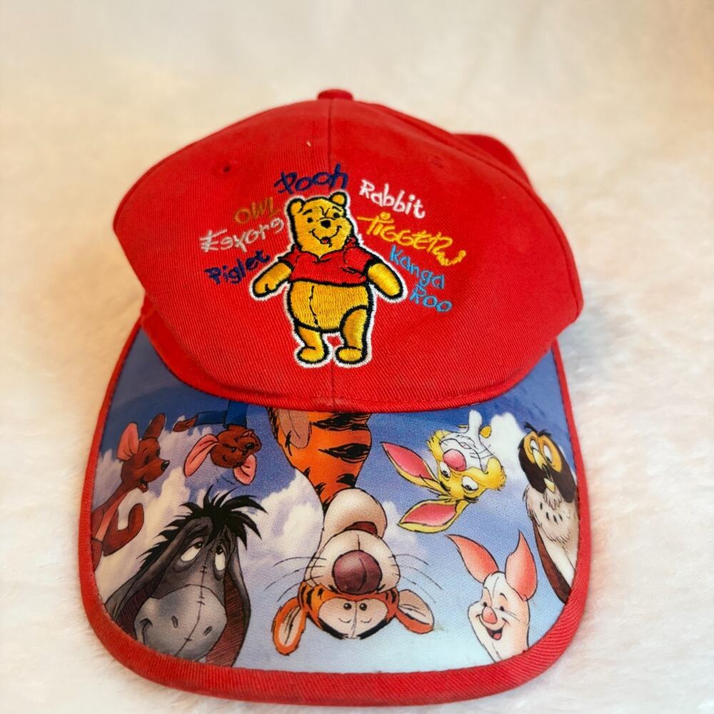Disney Winnie The Pooh Friends Red Youth Adjustable Strapback Hat Kids WDW SEO